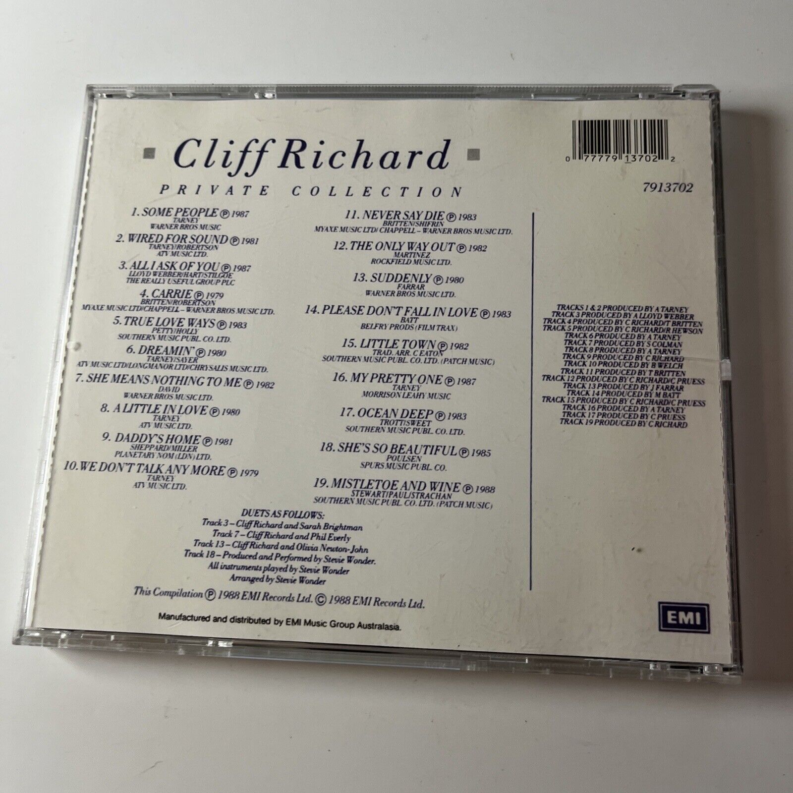 Cliff Richard - Private Collection: His Personal Best 1979-1988 (CD, 1 ...