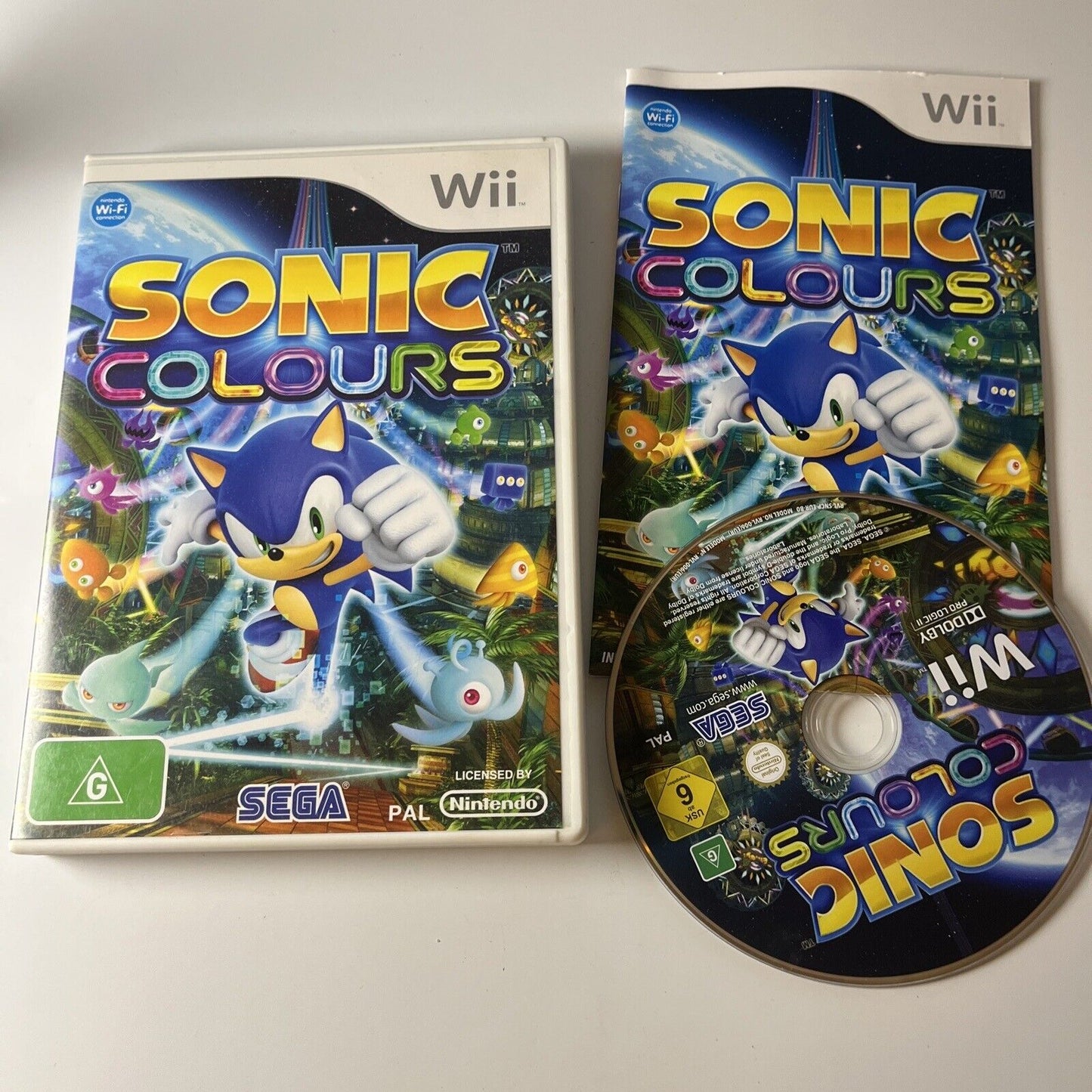 Sonic Colours (Nintendo Wii, 2010) - Manual Included PAL