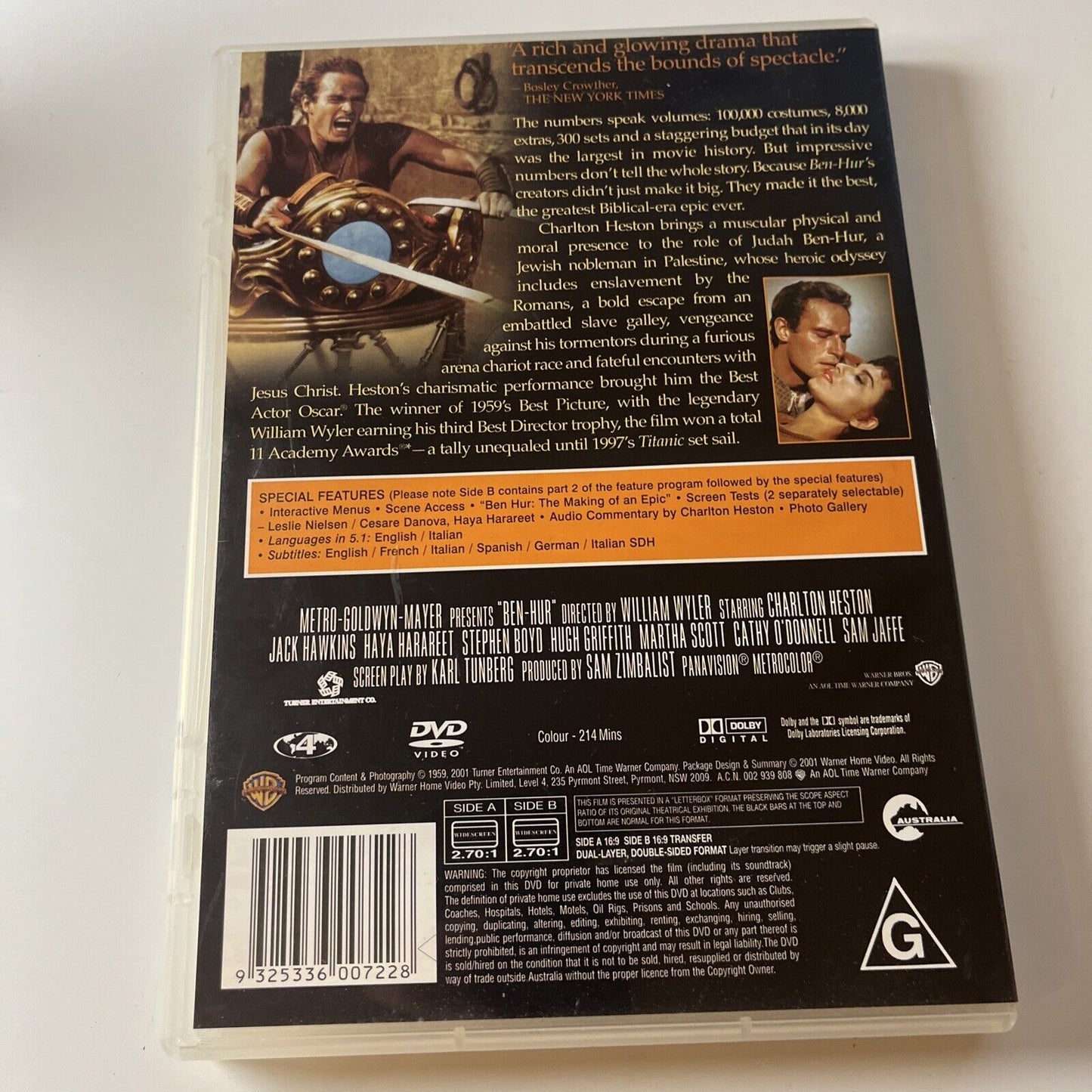 Ben Hur (DVD, 1959) Stephen Boyd, Charlton Heston NEW Region 4