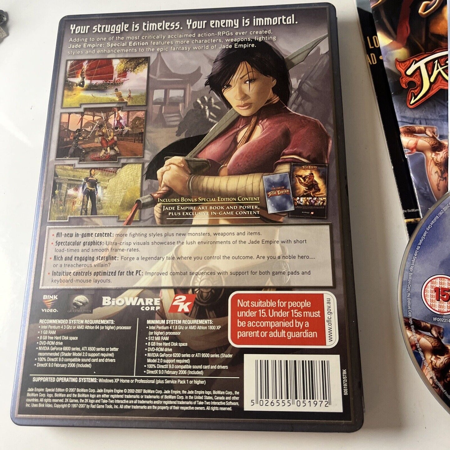 Jade Empire Special Edition Steelbook 2007 PC DVD-ROM Windows RPG Game Complete