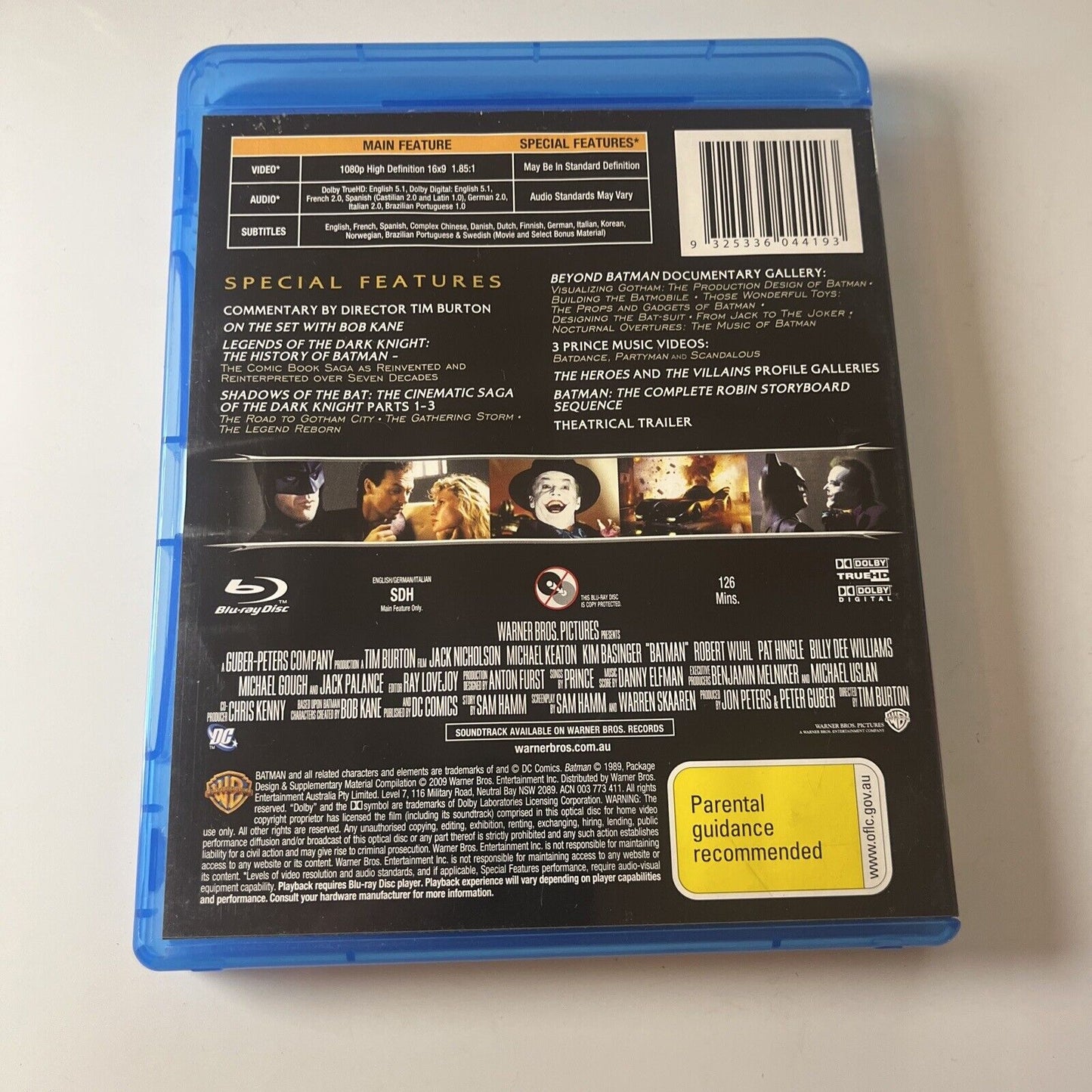 Batman - Special Edition (Blu-ray, 1989) Michael Keaton, Jack Nicholson Region B