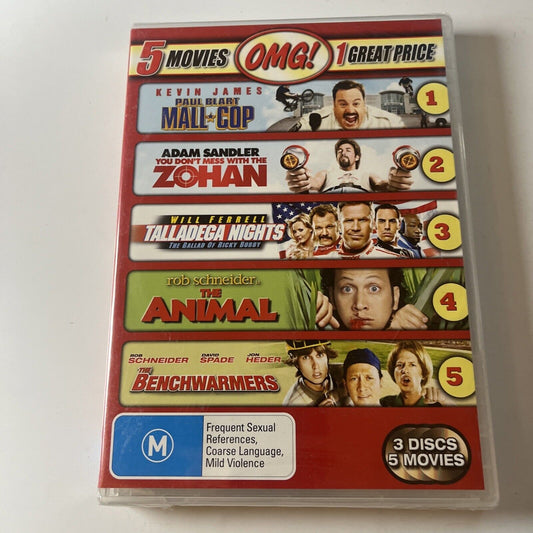 The Animal / Benchwarmers / Mall Cop / Tallageda Nights / Zohan DVD *New Sealed*
