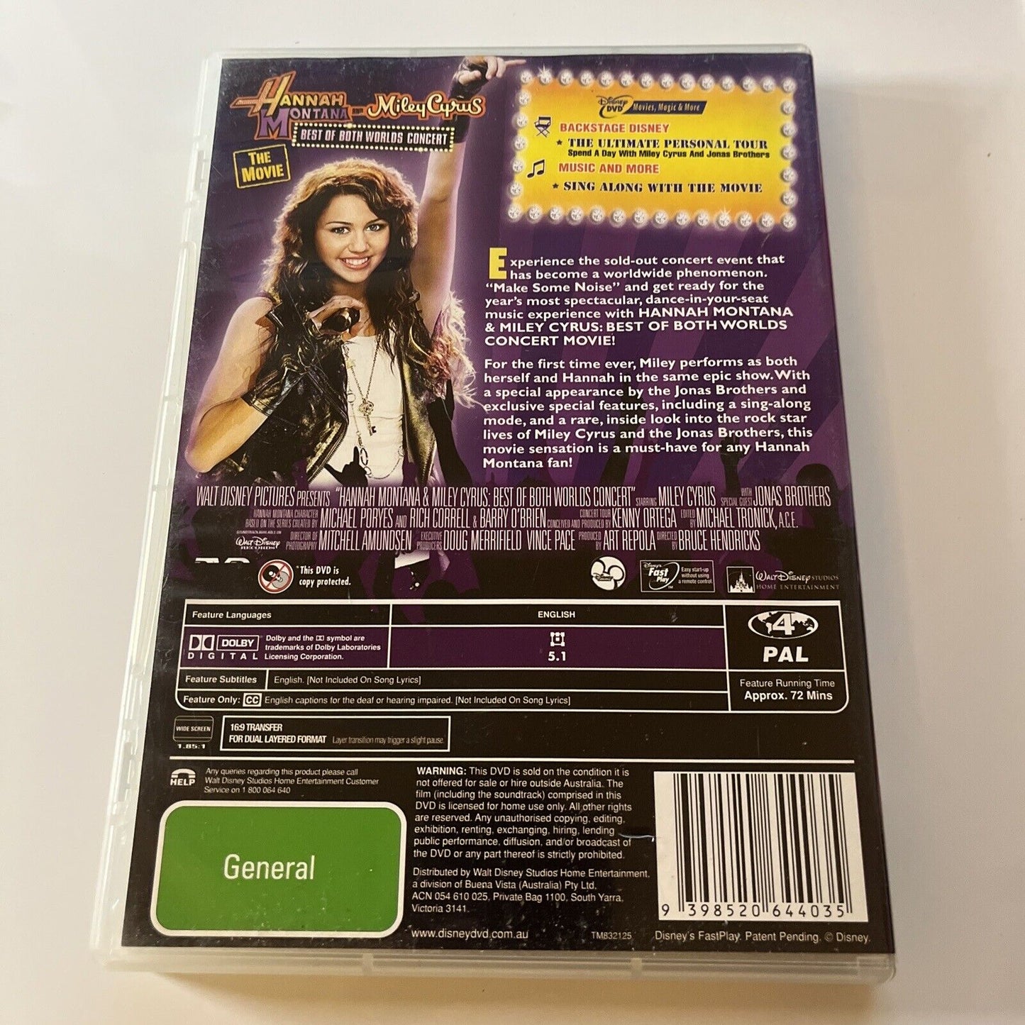 Hannah Montana And Miley Cyrus - Best Of Both Worlds Concert Tour  (DVD, 2008)