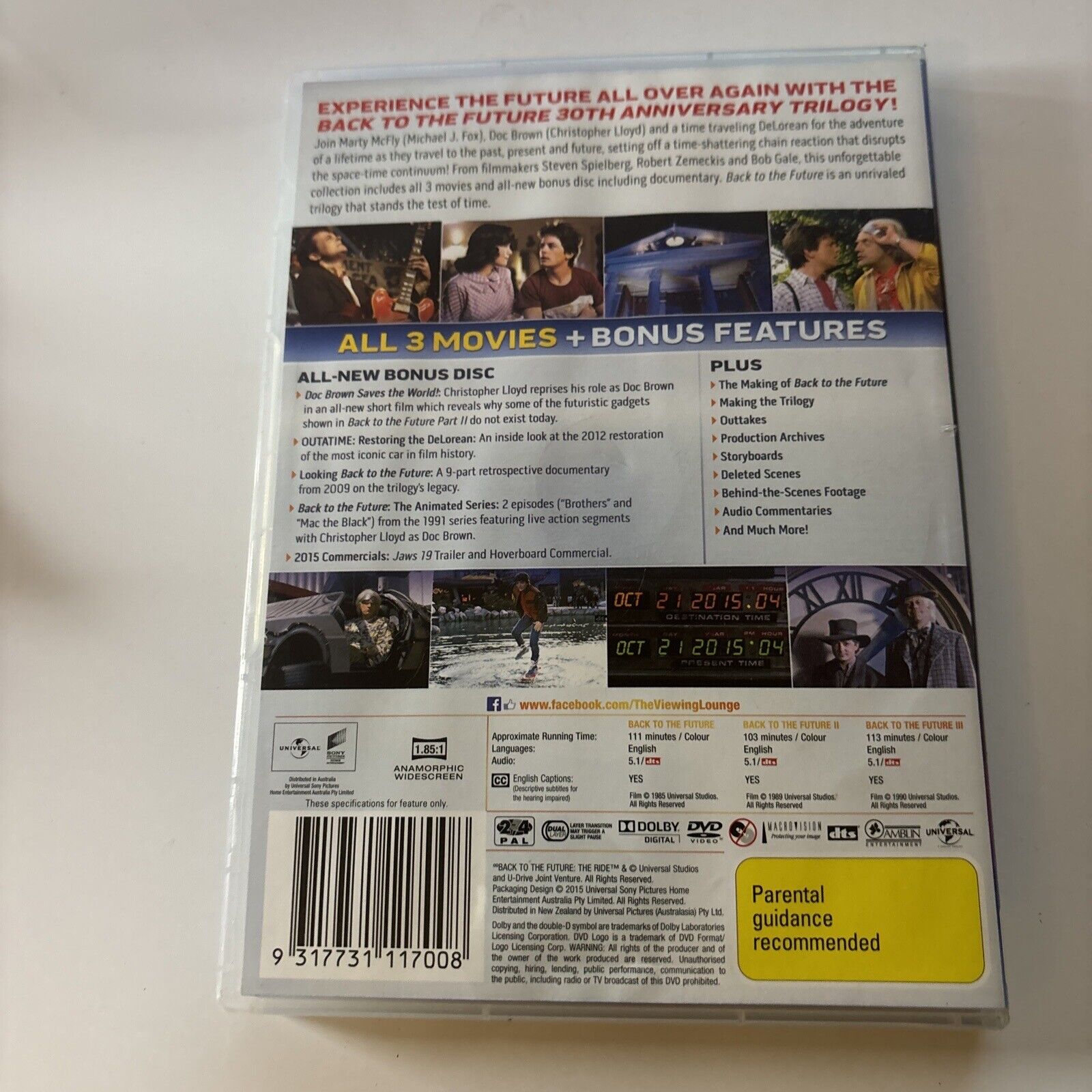 Back To The Future Trilogy (DVD) Region 4 &2 Brand NEW – Retro Unit