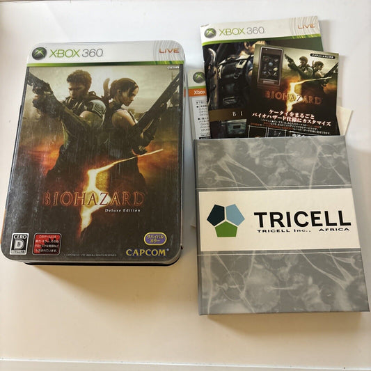 Biohazard 5 Deluxe Edition Metal Case  Microsoft XBOX 360 NTSC-J JAPAN Complete