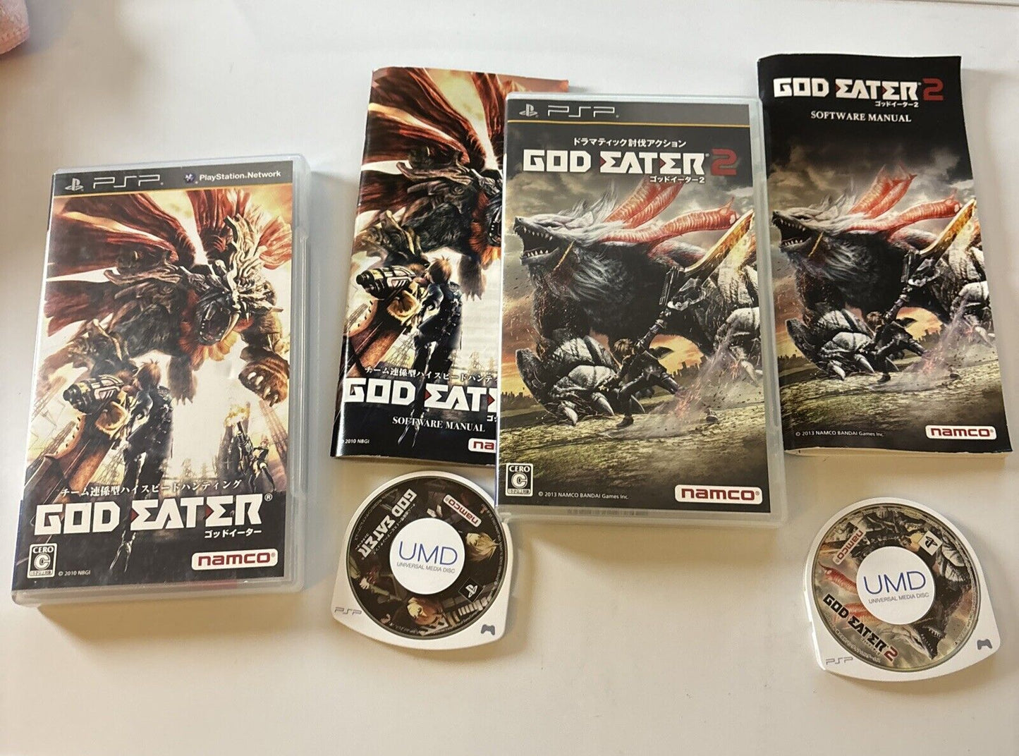 God Eater & God Eater 2  Sony PlayStation PSP JAPAN Game Complete
