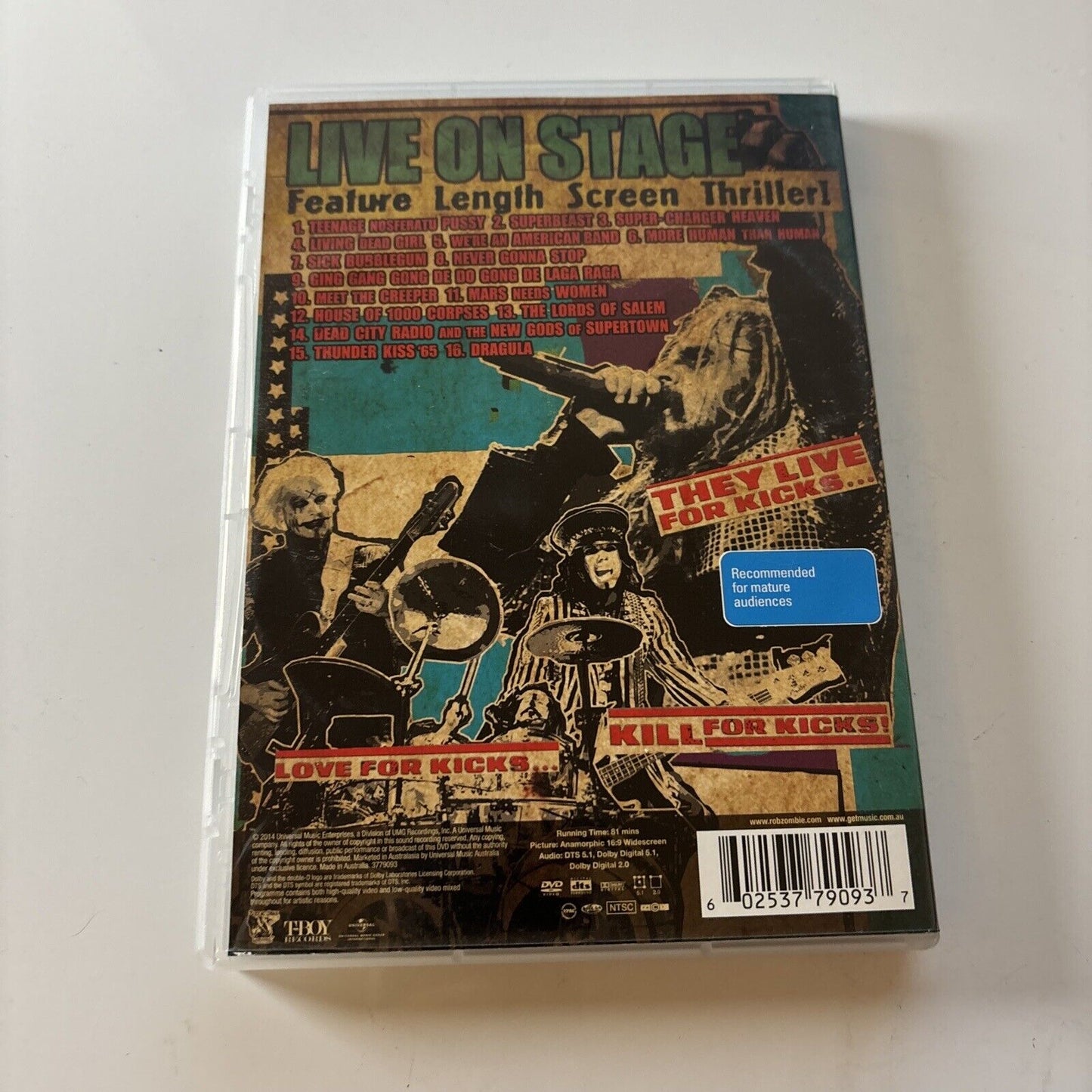 Rob Zombie – The Zombie Horror Picture Show (DVD, 2014) All Regions