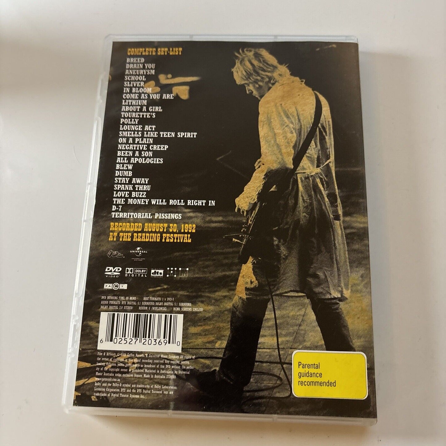 Nirvana Live at Reading (DVD, 1992) All Regions NEW