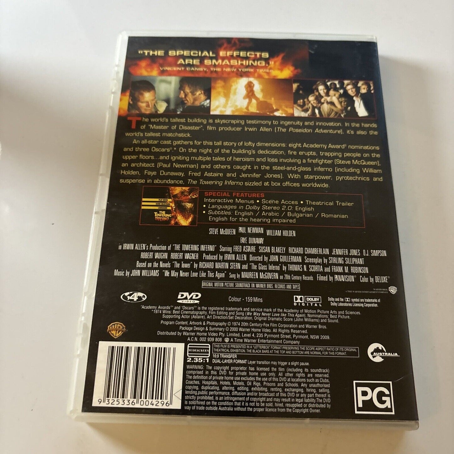 The Towering Inferno  (DVD, 1974) Paul Newman, Steve McQueen  Region 4