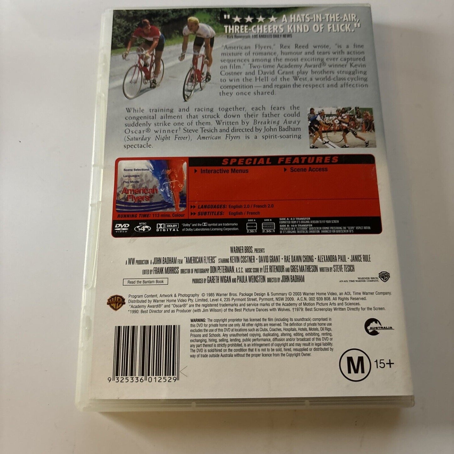 American Flyers (DVD, 1985) Kevin Costner Cycling Film Region 4 NEW