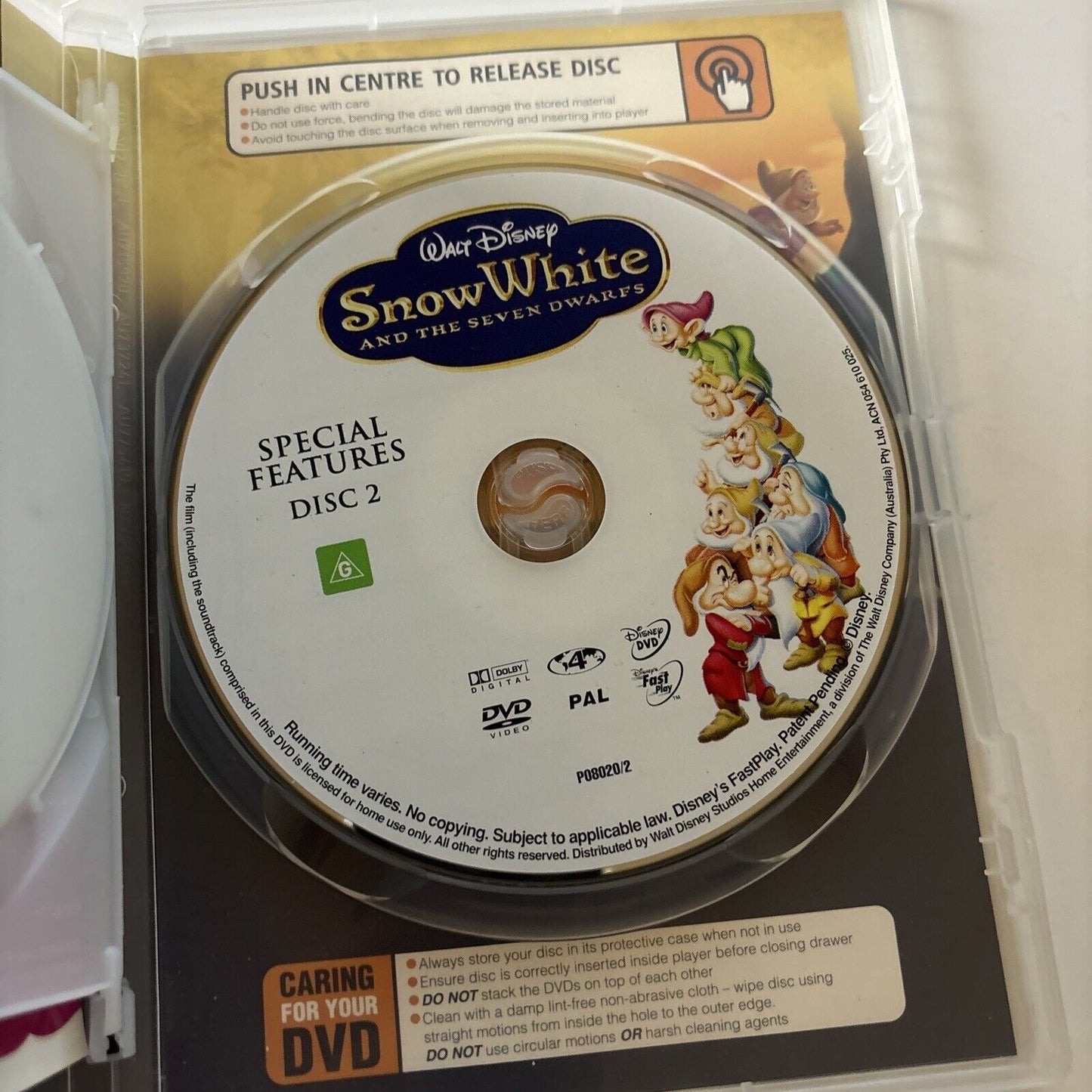 Snow White And The Seven Dwarfs (DVD, 1937, 2-Disc) Disney Film Region 4