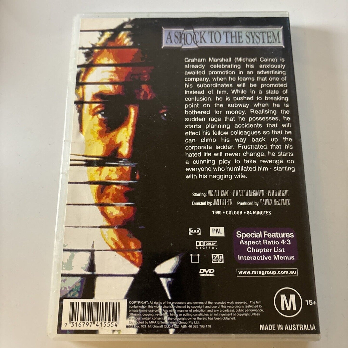 A Shock To The System  (DVD, 1990) Michael Caine Region 4