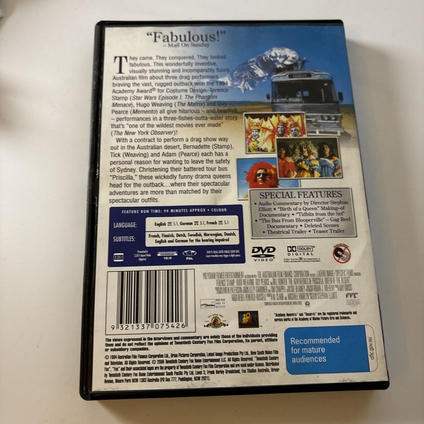 The Adventures Of Priscilla Queen Of The Desert (DVD, 1994)  Region 4