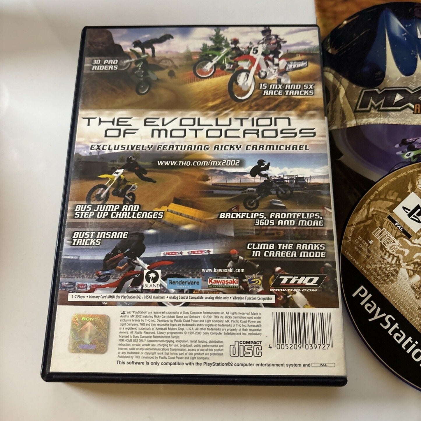 MX 2002 featuring Ricky Carmichael  PS2 Sony Playstation 2 Manual PAL Complete