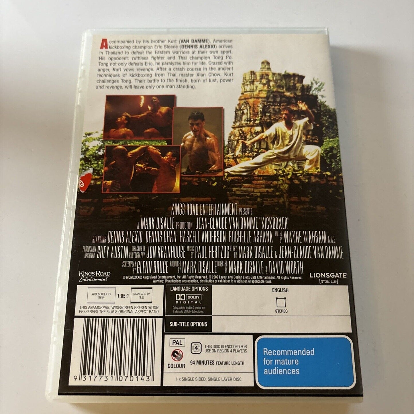 Kickboxer (DVD, 1989) Jean-Claude Vandamme Region 4