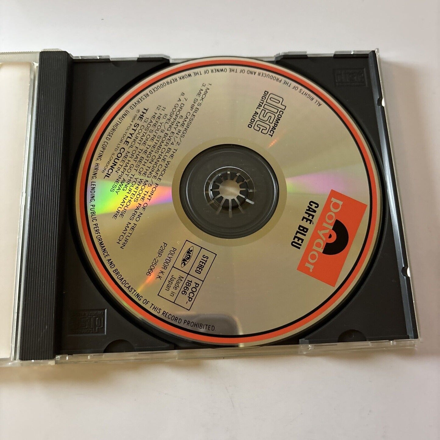 The Style Council - Cafe Bleu (CD, 1990)  Japan Release Polydor POCP-1866