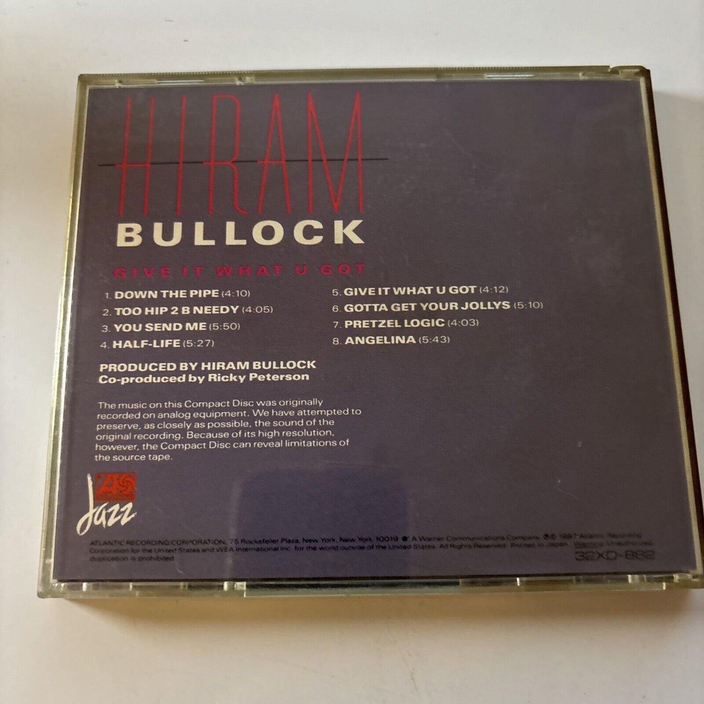 Hiram Bullock - Give It What U Got (CD, 1987) Japan Release 32XD-882