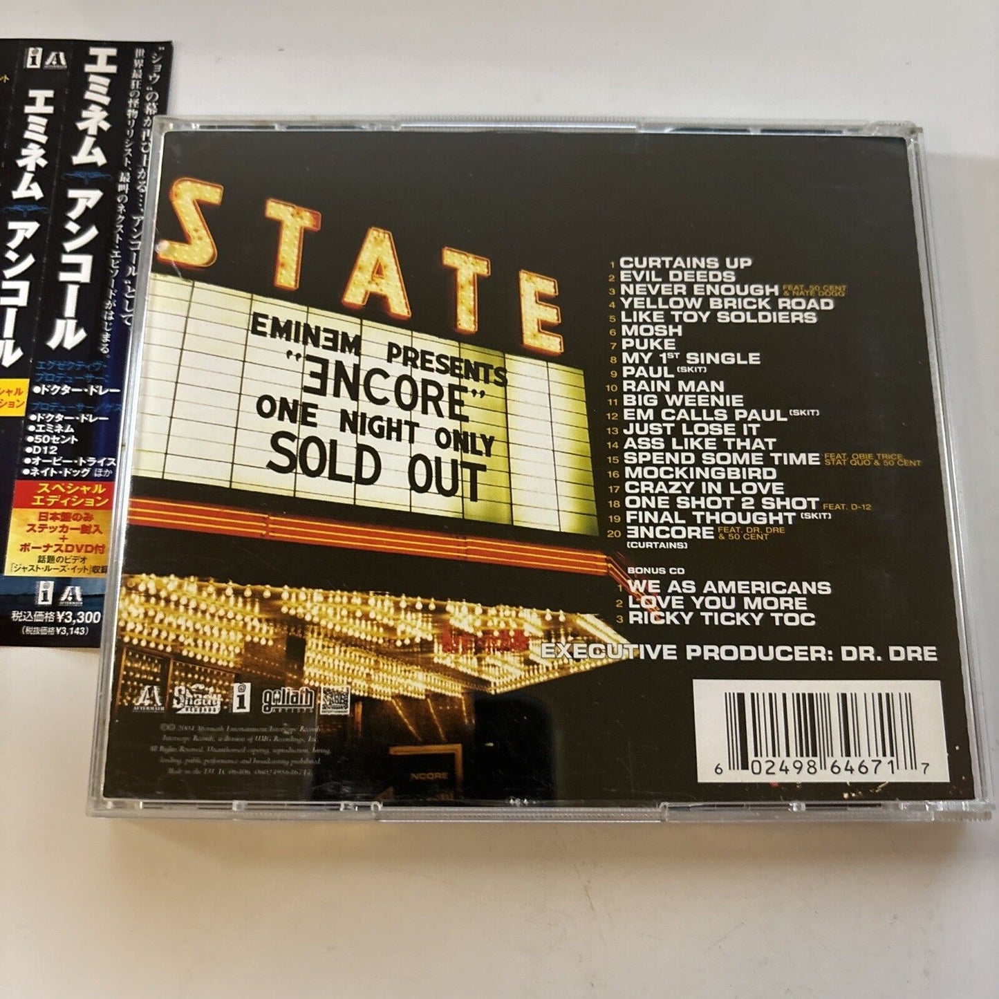 Encore by Eminem (CD, 2004, 2-Disc) Obi Japan UICS-9029