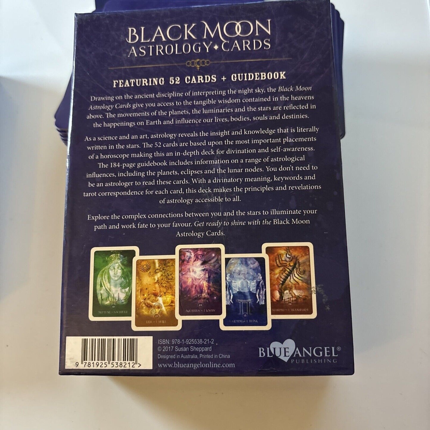 Black Moon Astrology Cards by Susan Sheppard ( Guidebook + 52 Cards, 2017)