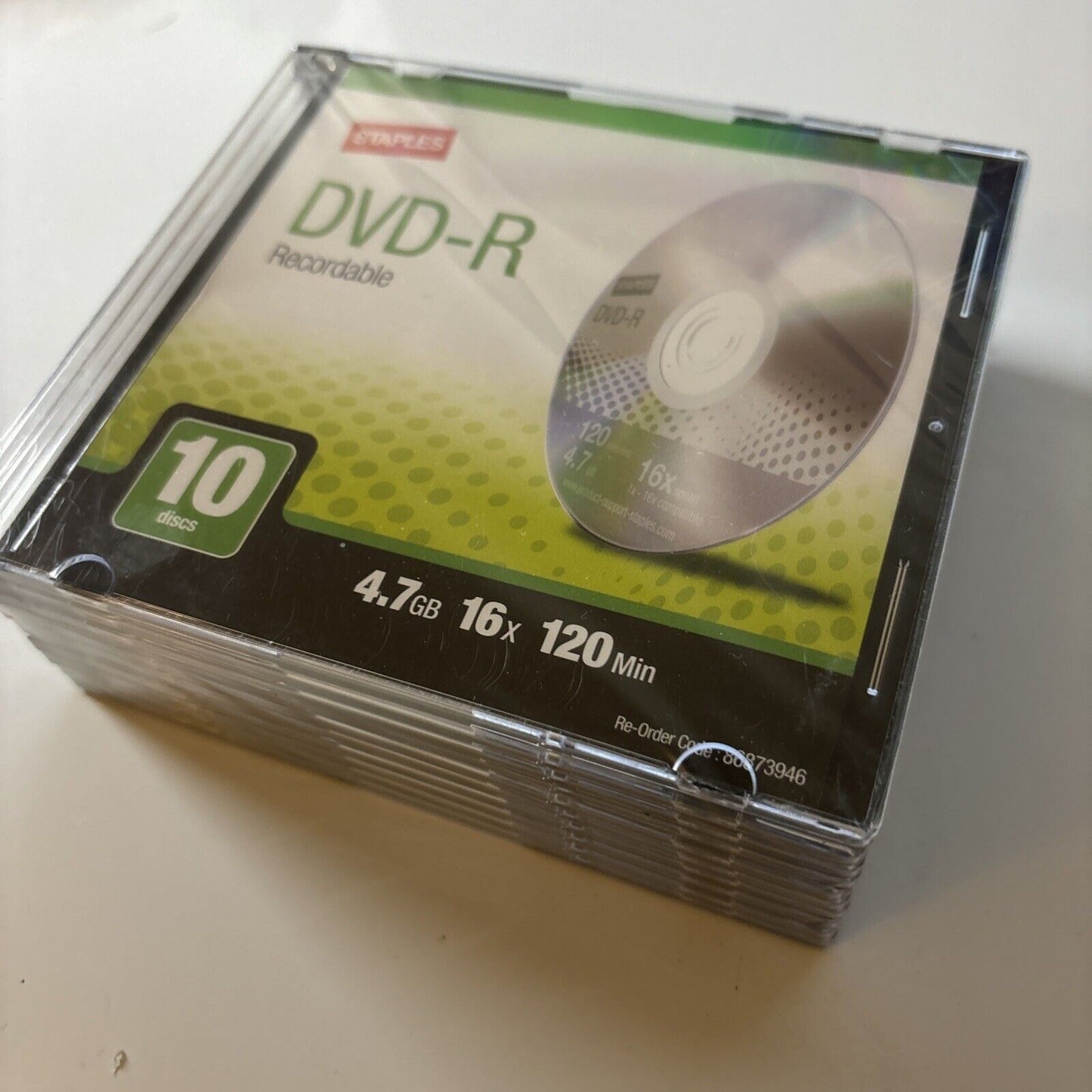 Staples DVD-R Recordable 4.7GB 16x 120min 10pk
