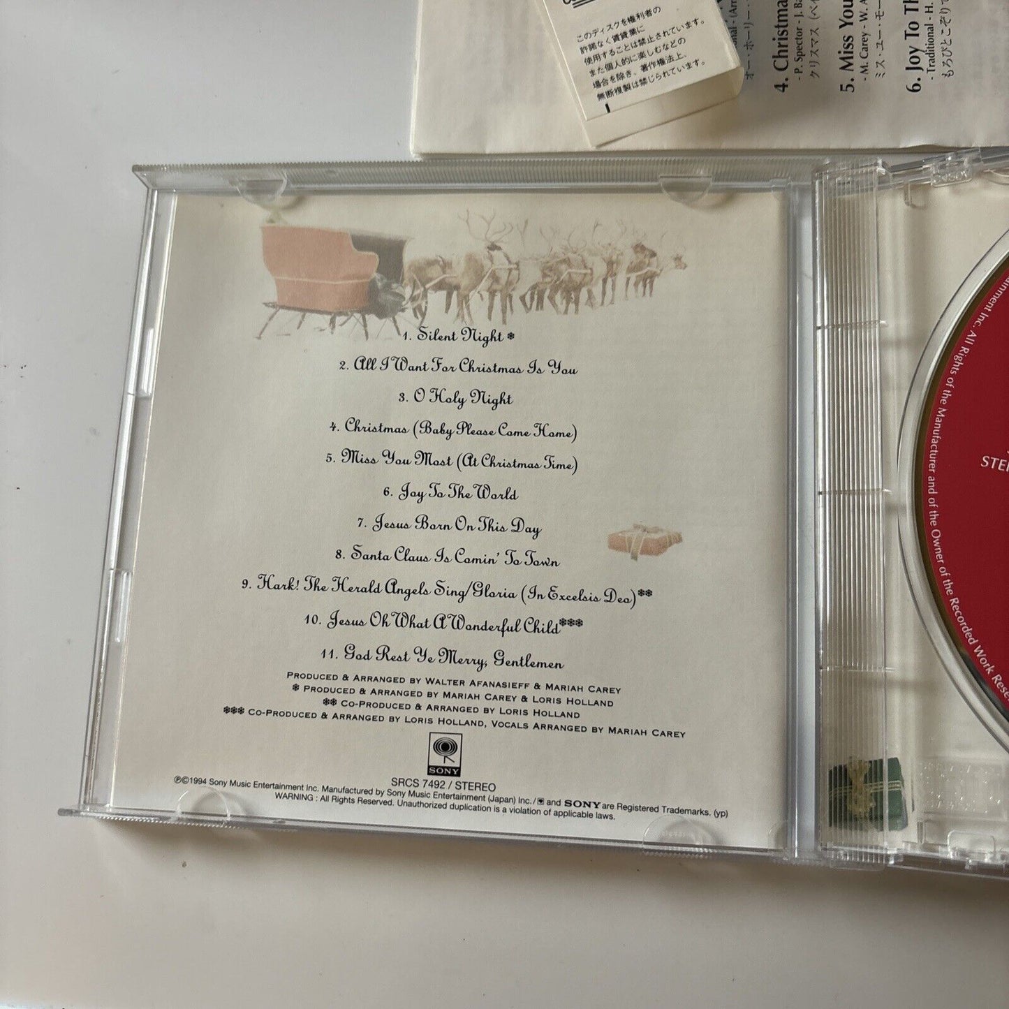 Mariah Carey - Merry Christmas (CD, 1994) Obi Srcs-7492 Japan