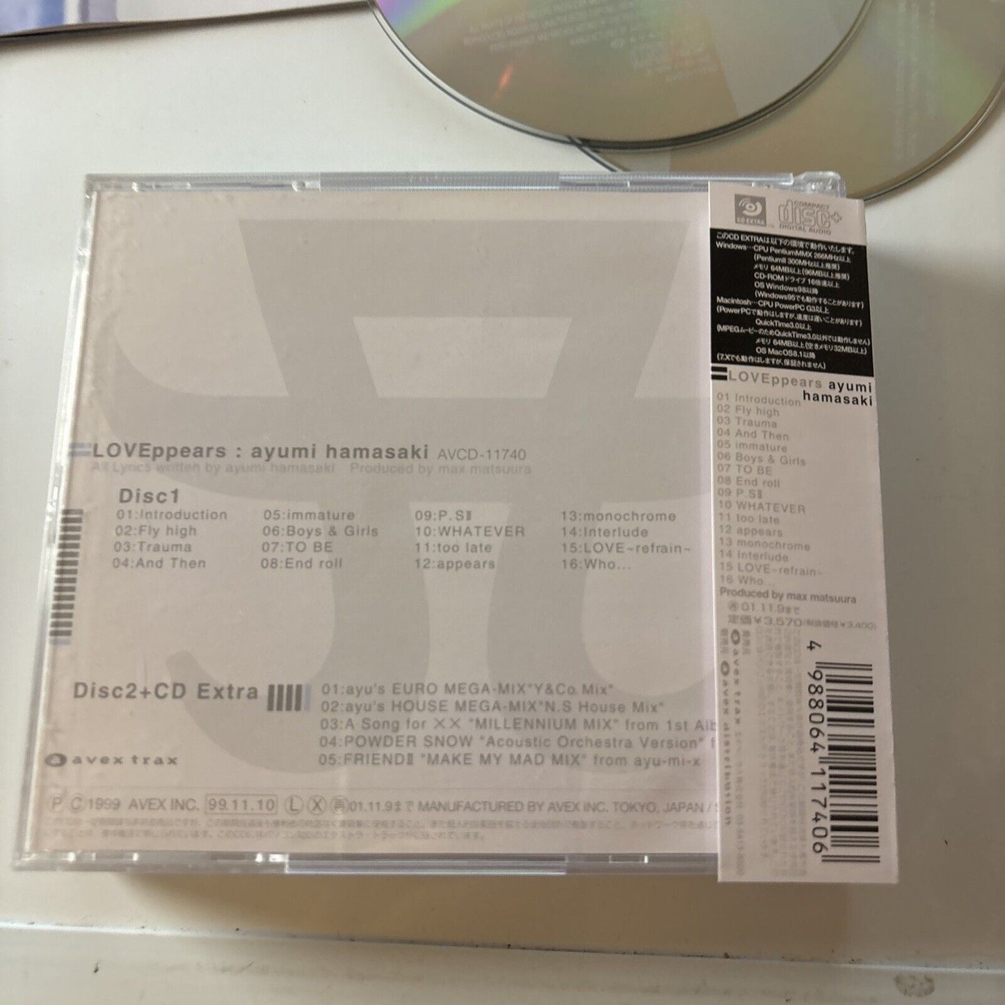 Ayumi Hamasaki - LOVEppears (CD, 2001, 2-Disc) Obi Japan Avcd-11740/B