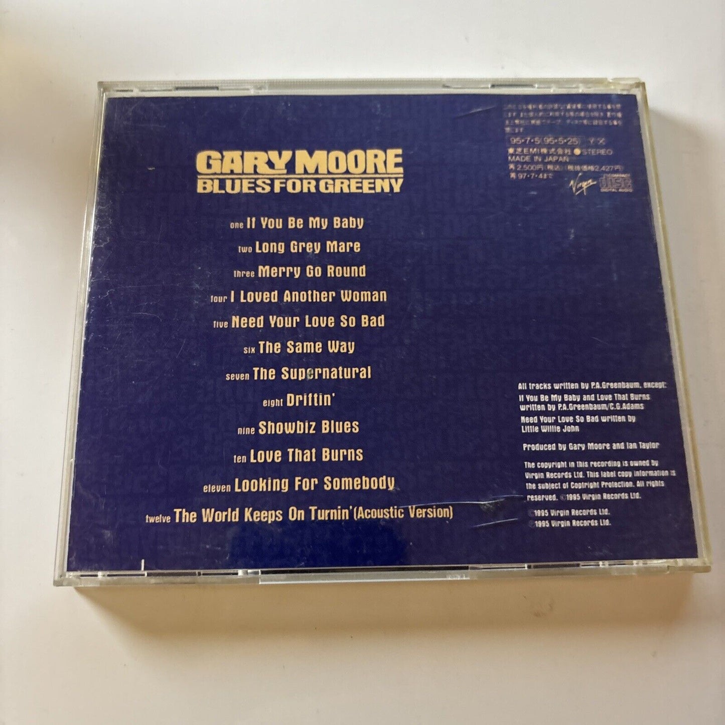 Gary Moore - Blues For Greeny (CD, 1995) Japan Vjcp-25177