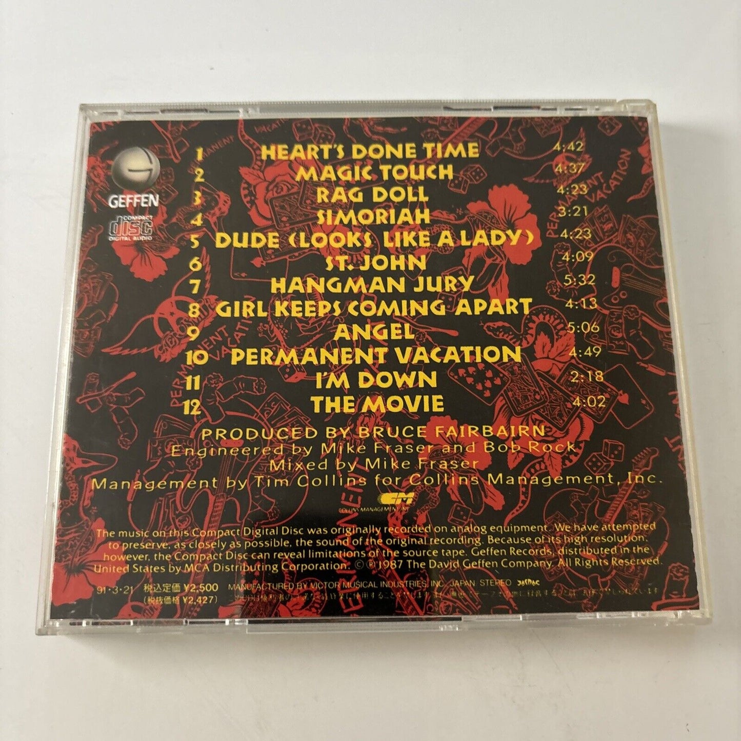 Aerosmith - Permanent Vacation (CD, 1991) Japan Mvcg-10