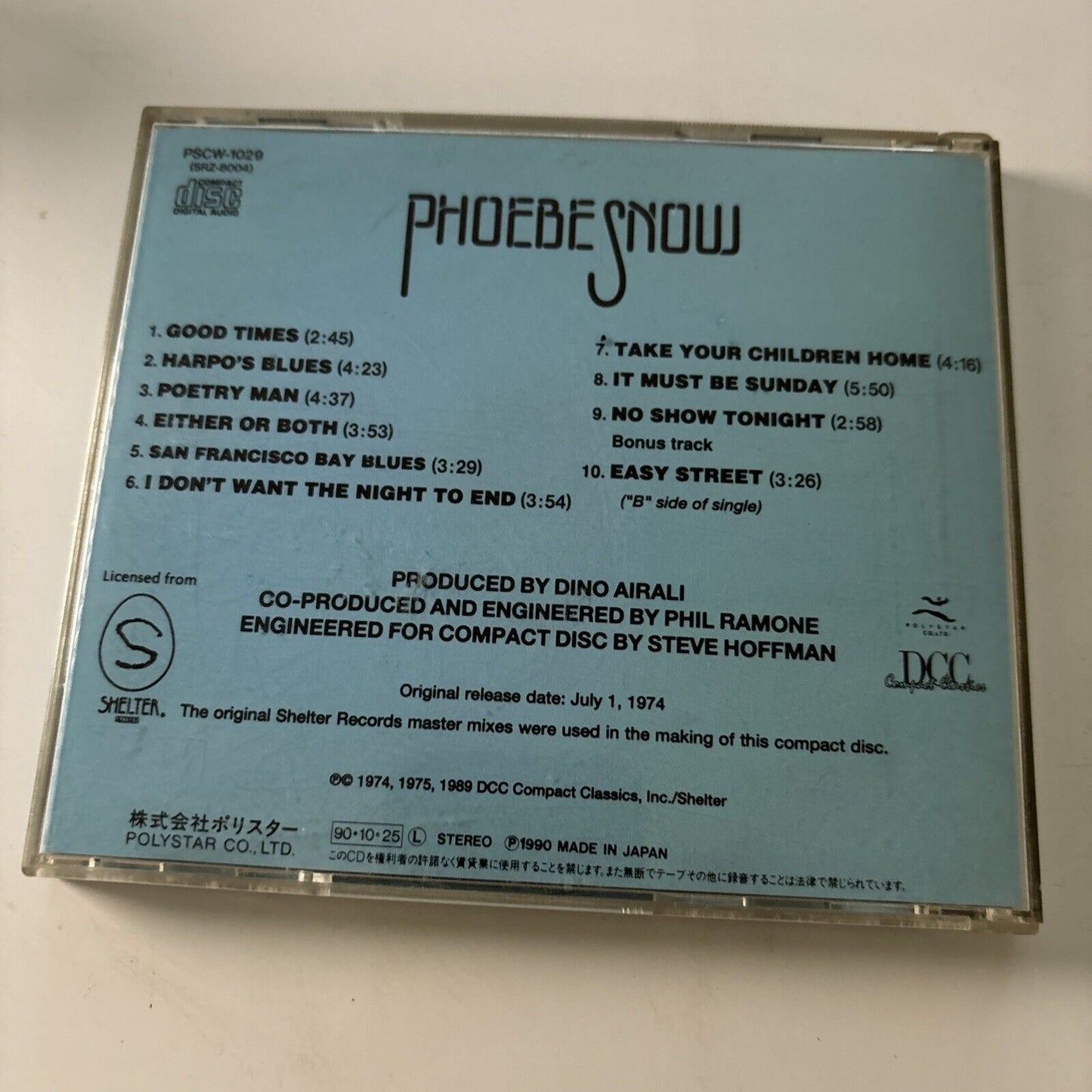Phoebe Snow by Phoebe Snow (CD, 1990) Japan Pscw-1029