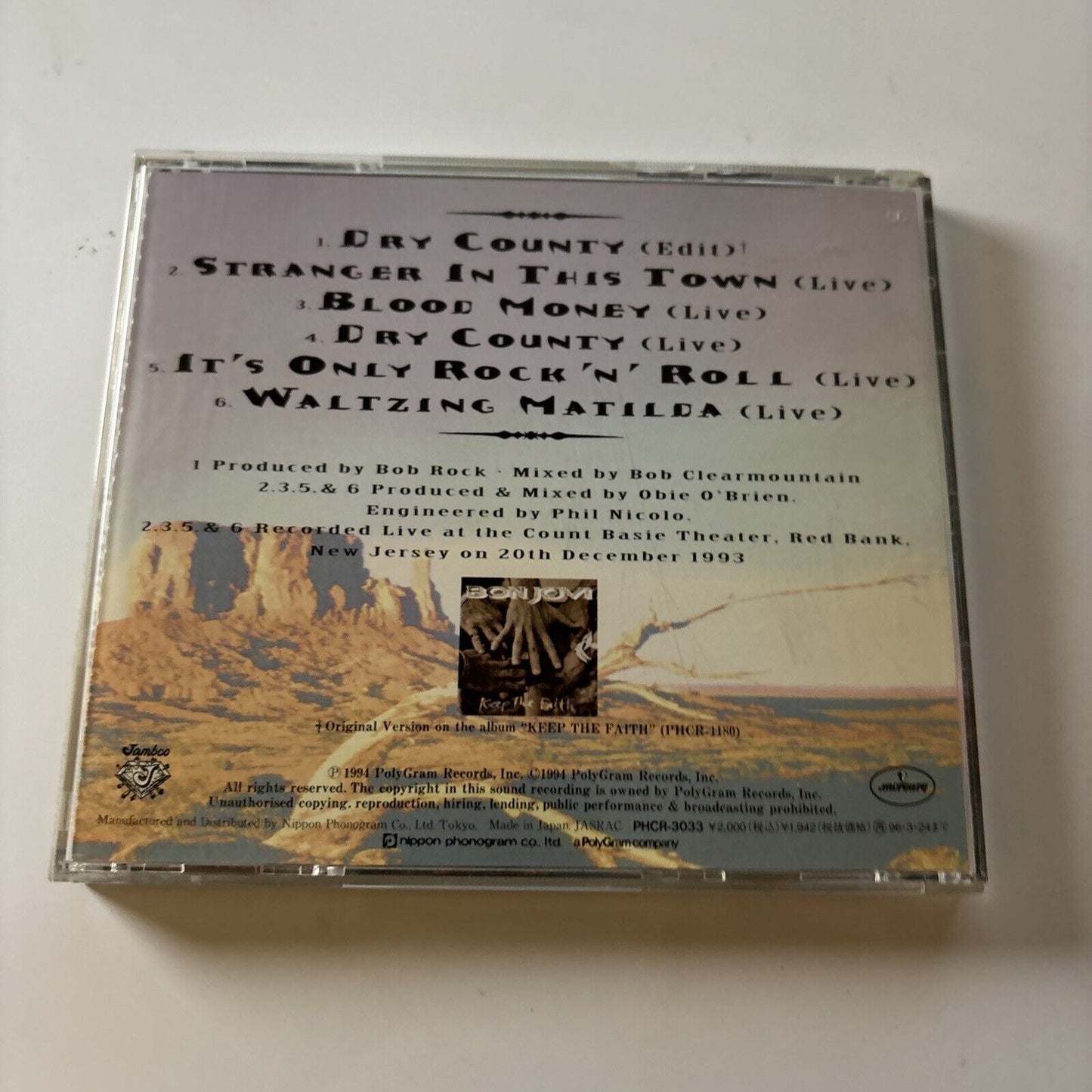 Bon Jovi - Dry County (CD, 1994) Japan Phcr-3033