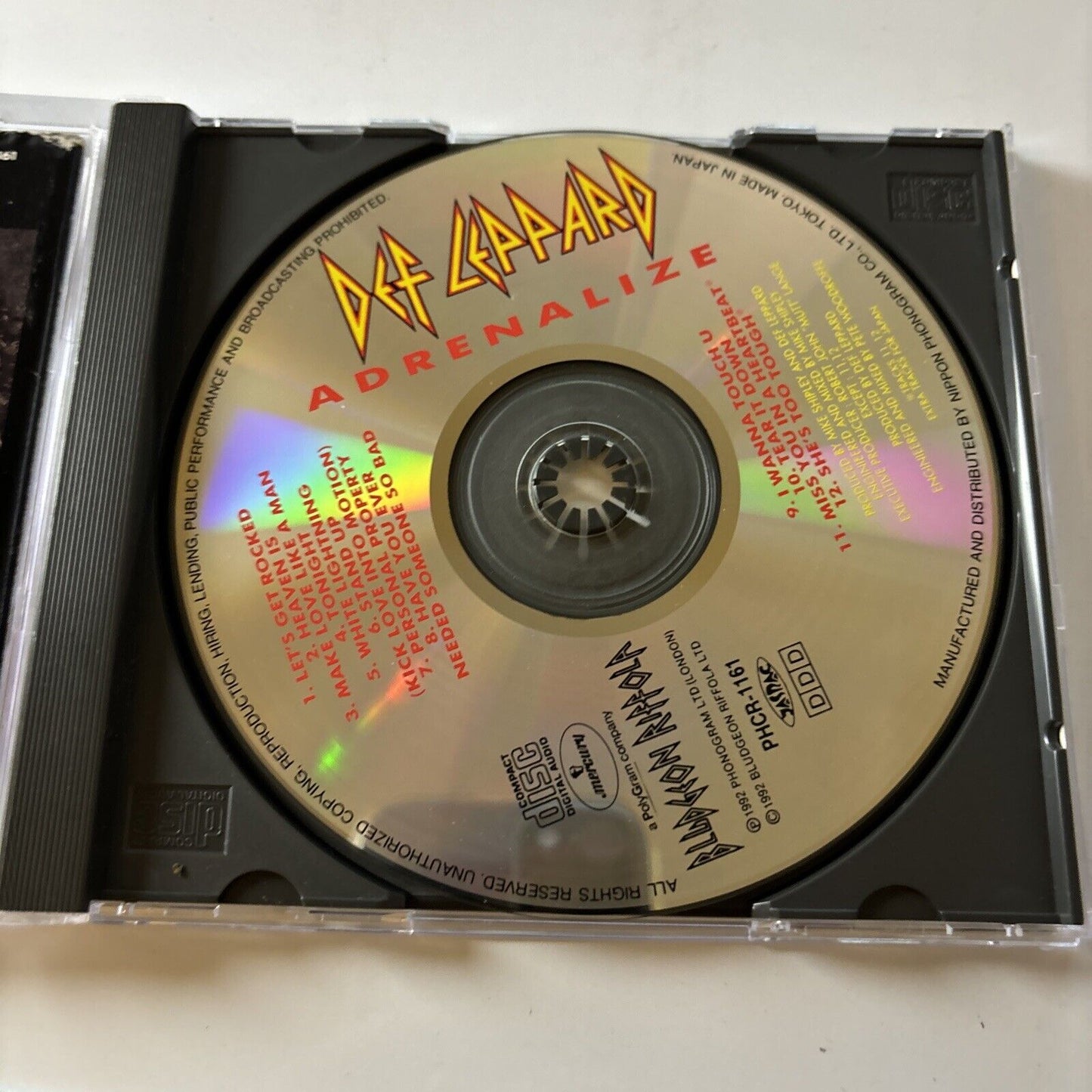 Def Leppard - Adrenalize (CD, 1992) Phcr-1161 Japan