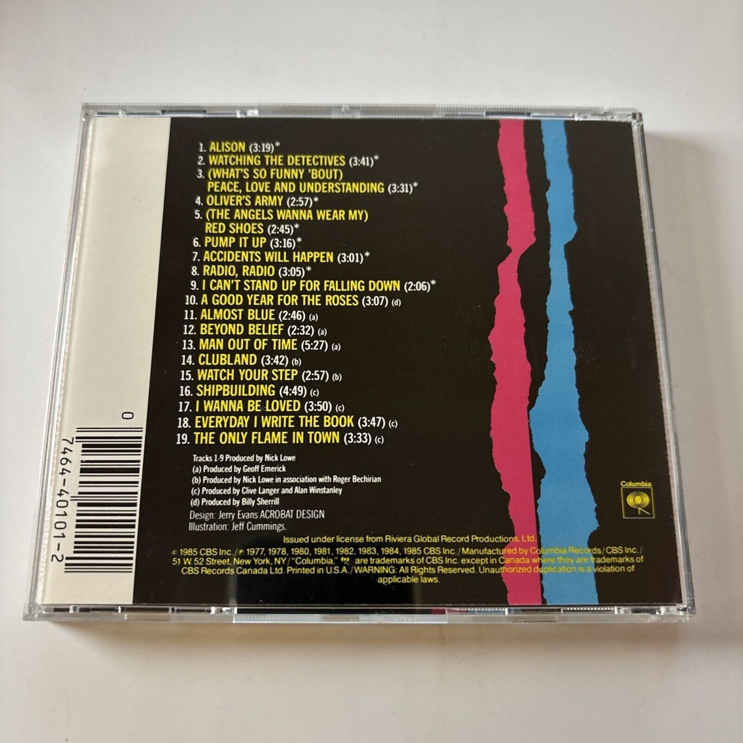 The Best of Elvis Costello & the Attractions (CD, 1985) Ck-40101