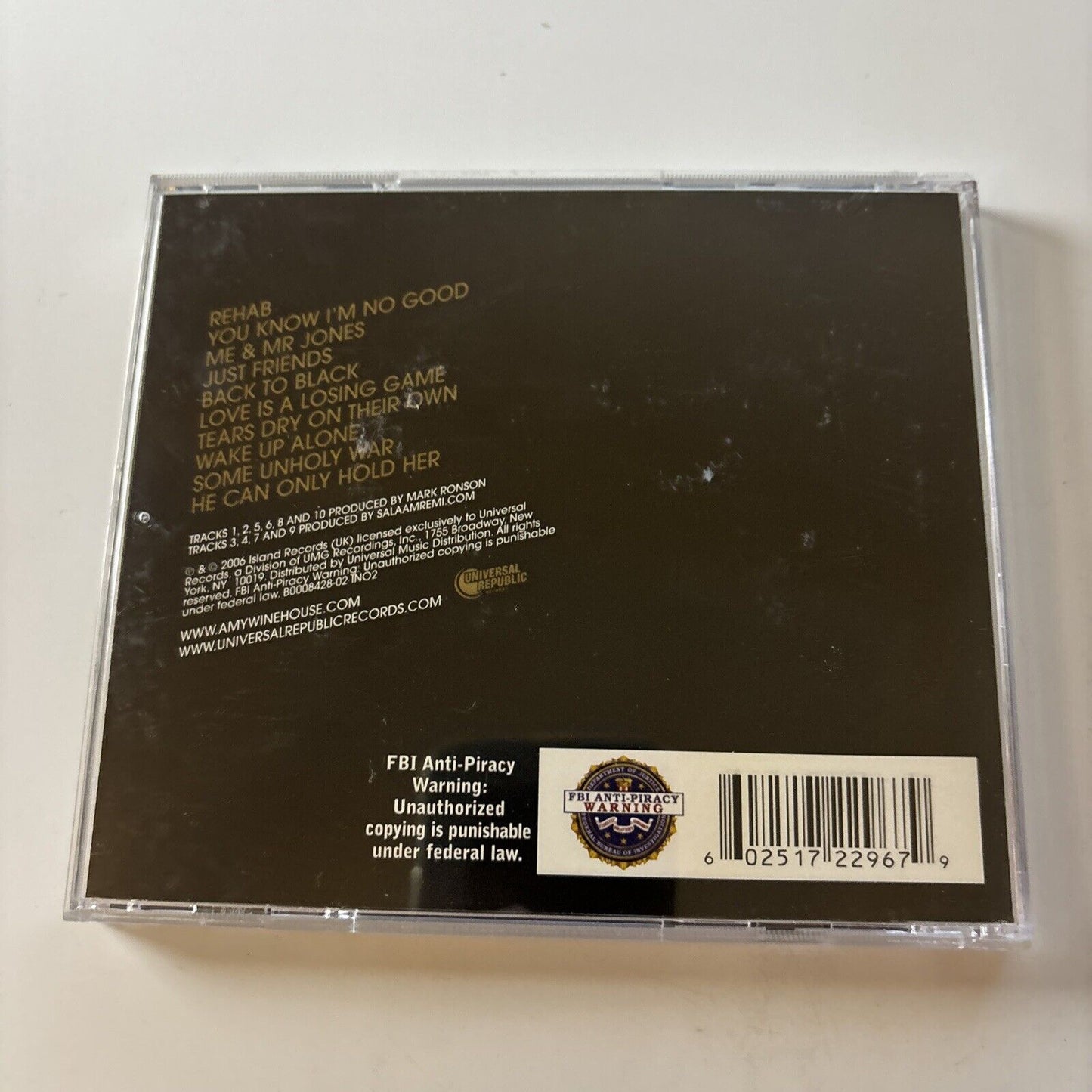 Amy Winehouse - Back to Black (CD, 2007)