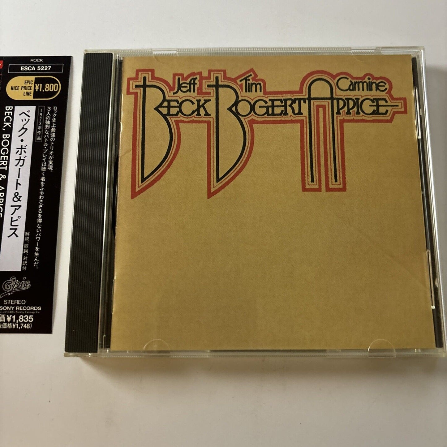 Jeff Beck, Tim Bogert, Carmine Appice (CD, 1973) Obi Japan Esca-5227