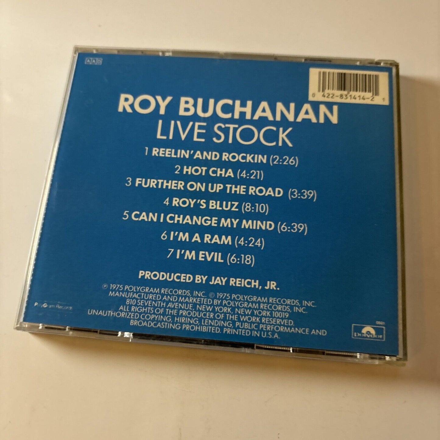 Roy Buchanan - Live Stock (CD, 1990)