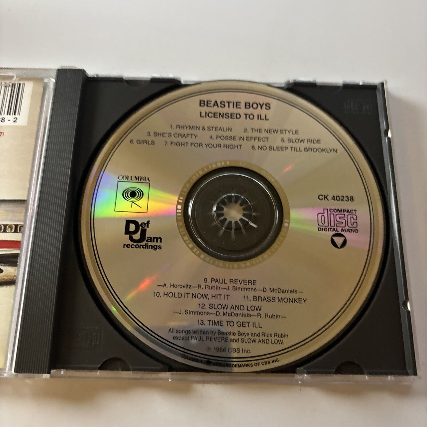 Beastie Boys - Licensed to Ill (CD, DADC, 1986) Ck-40238