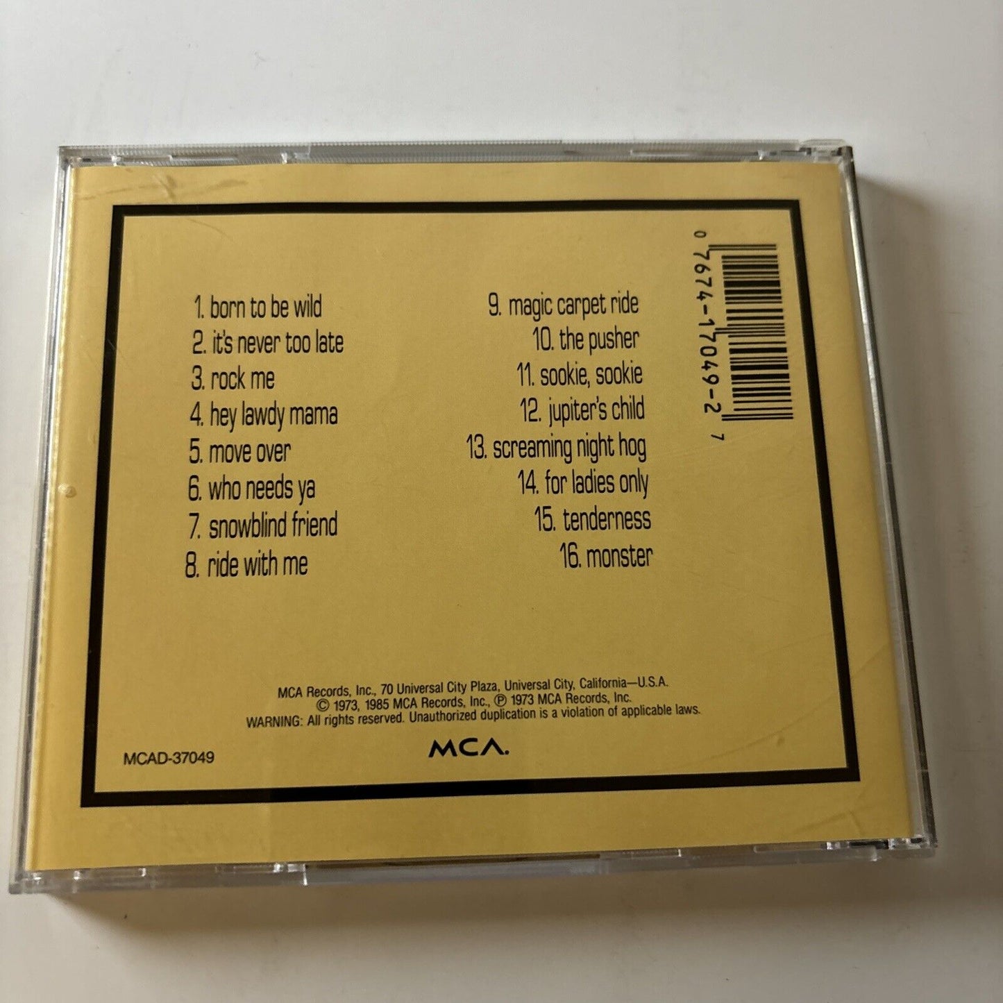 Steppenwolf - 16 Greatest Hits (CD, 1985) Mcad-37049