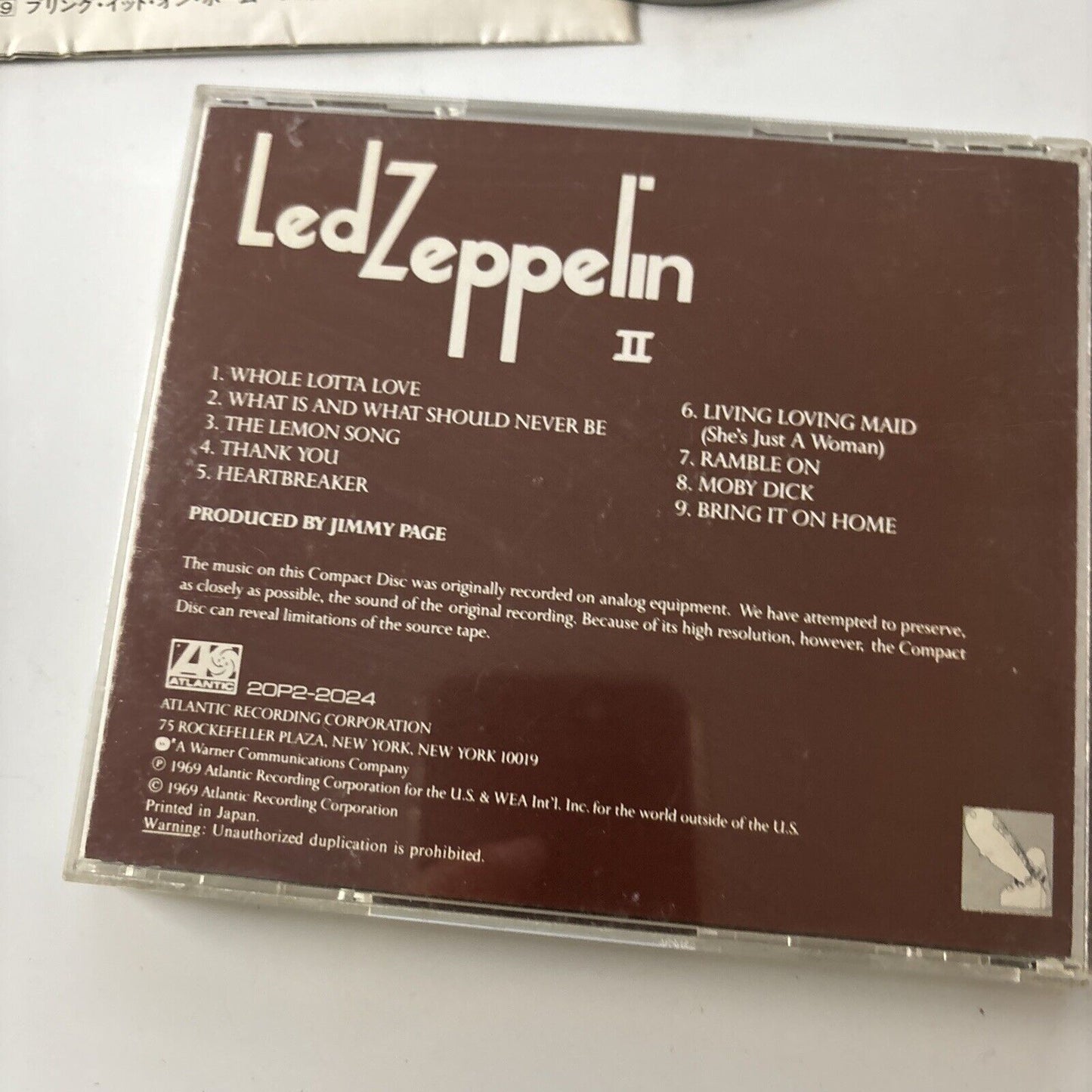 Led Zeppelin - Led Zeppelin II (CD, 1969) Japan 20p2-2024
