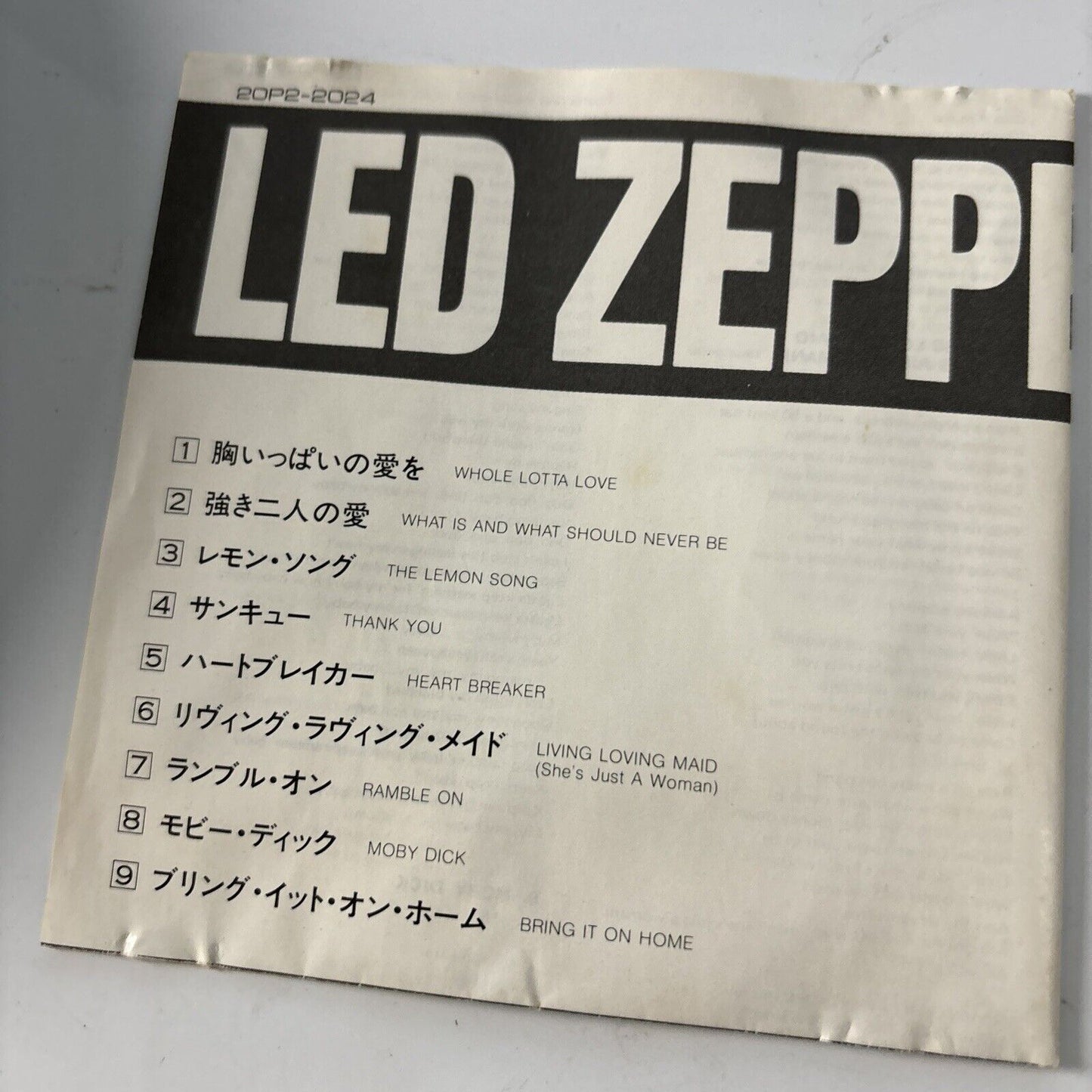 Led Zeppelin - Led Zeppelin II (CD, 1969) Japan 20p2-2024