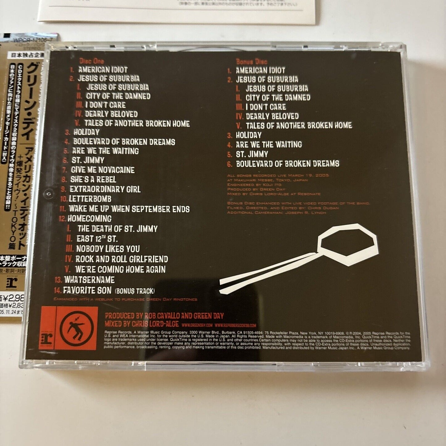 Green Day - American Idiot - Bonus Disc (CD, 2005) Japan Obi Wpcr-12106-7