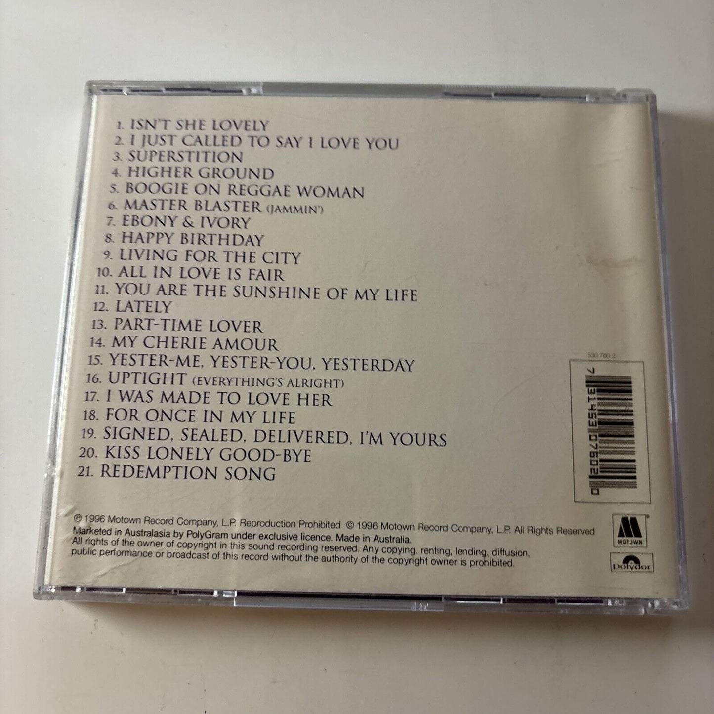 Stevie Wonder - Song Review: A Greatest Hits Collection (CD, 2000)