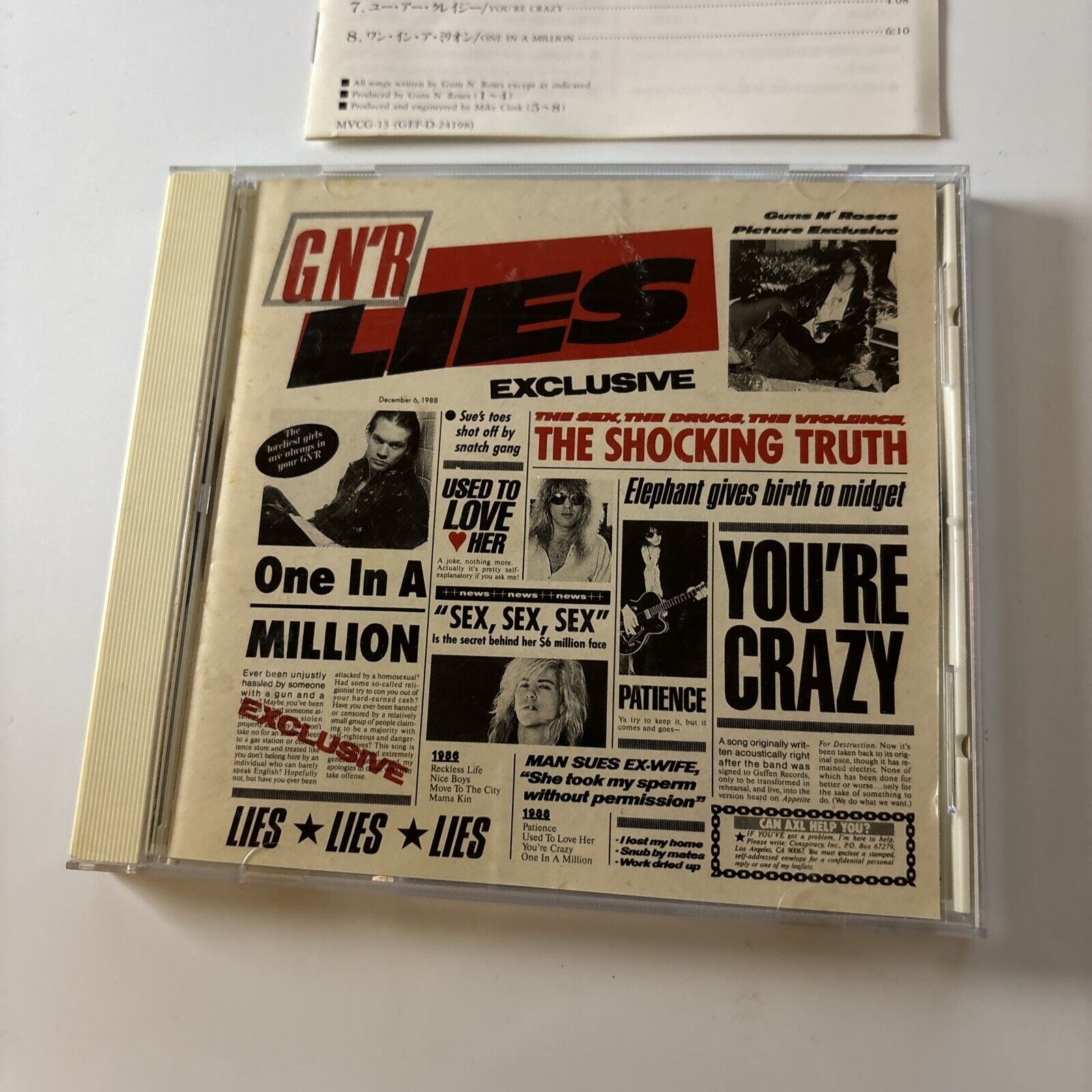 Guns N Roses G Nr Lies Cd 1991 Japan Mvcg 13 Retro Unit 6761