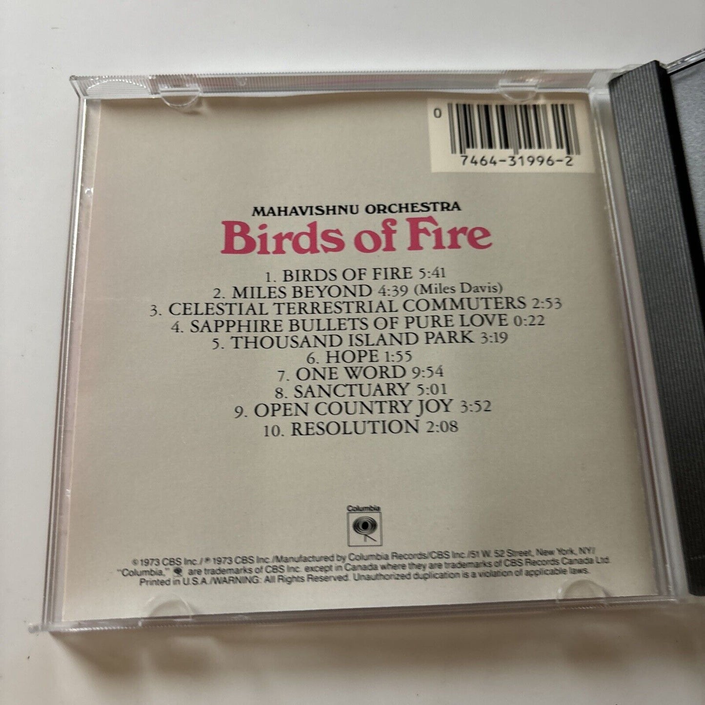 Mahavishnu Orchestra - Birds of Fire (CD, 2000) Ck-31996