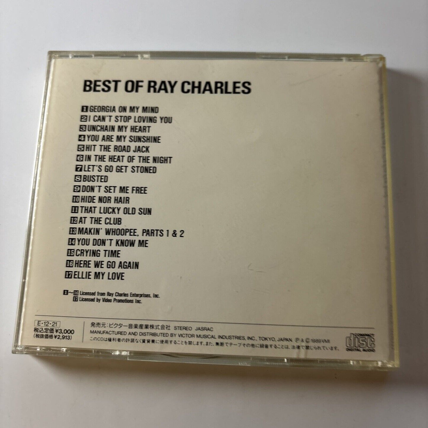 Ray Charles - Best Of Ray Charles (CD, 1989) Japan Vdpy-30011