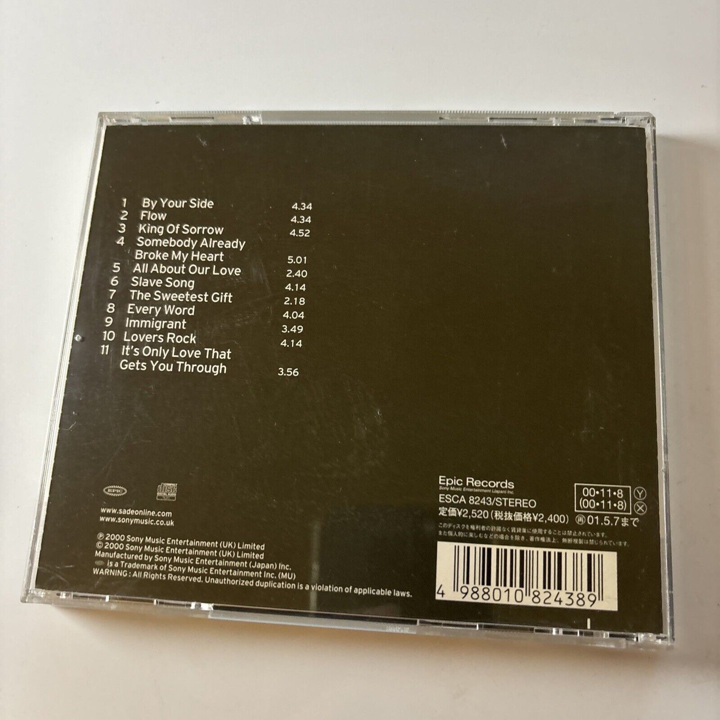 Sade - Lovers Rock (CD, 2000) Japan Esca-8243