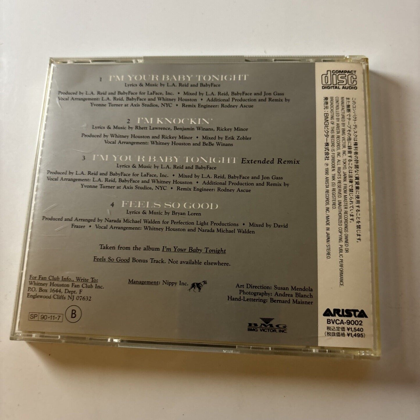 Whitney Houston - I'm Your Baby Tonight (CD, 1990) Bvca-9002 Japan