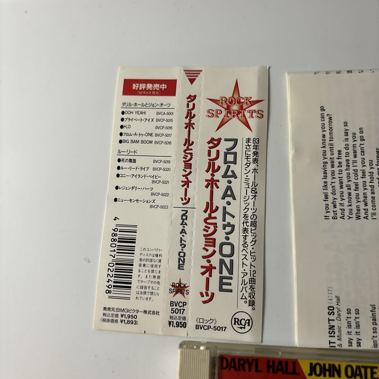 Daryl Hall & John Oates - Rock 'n Roll Soul Part1 (CD, 1990) Bvcp-5017 Obi Japan