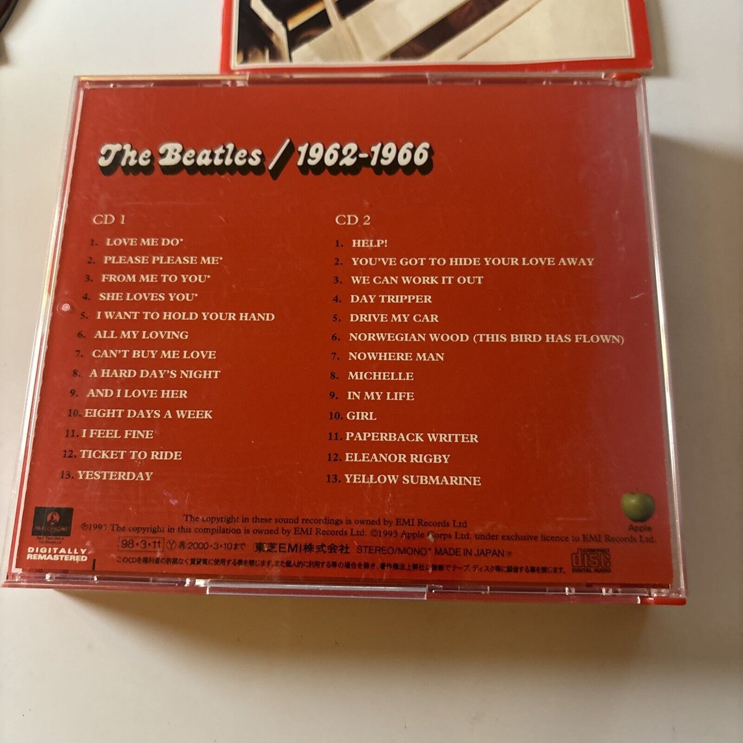 The Beatles - The Beatles 1962-1966 (CD, 1998) Japan Tocp-51127-28