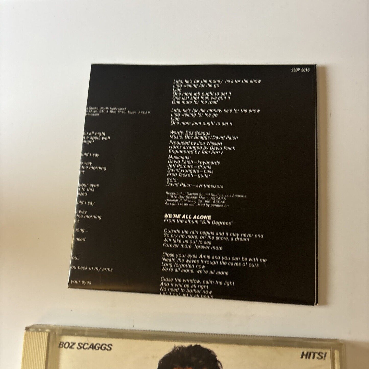 Boz Scaggs - Hits! (CD, 1980) Japan 25dp-5018