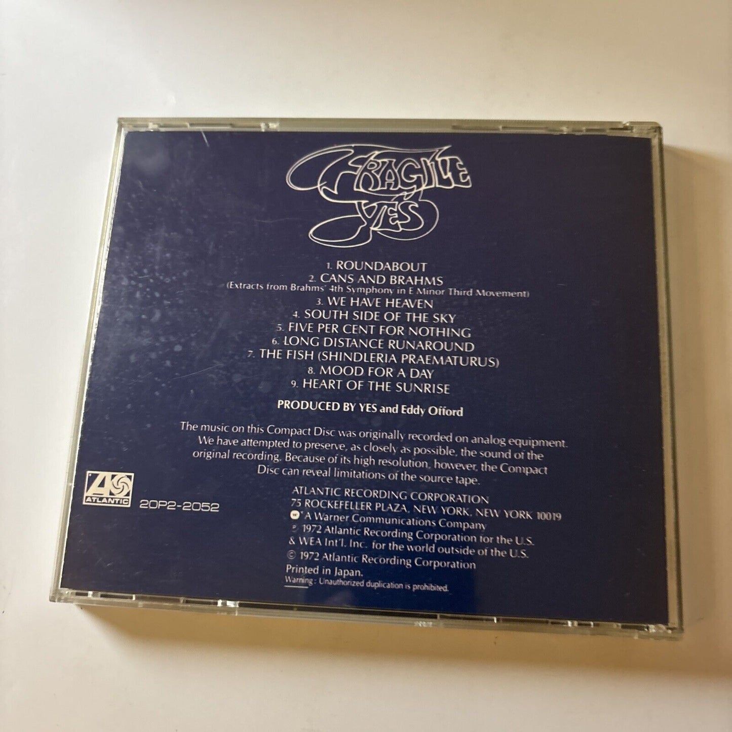 Yes - Fragile (CD, 1972) Japan 20p2-2052